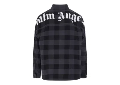 Pre-owned Palm Angels Men's  Curved Logo Shirt In Black/grey