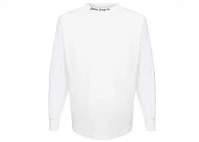 Pre-owned Palm Angels Men's  Double Logo T-shirt In White/fuschia