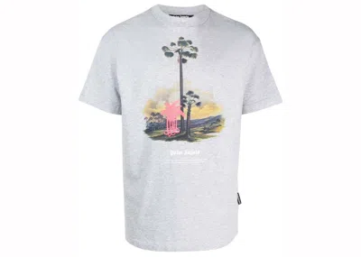 Pre-owned Palm Angels Men's  Douby Lost In Amazonia T-shirt In Grey In Gray