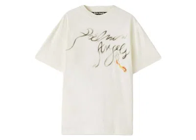 Pre-owned Palm Angels Men's  Foggy Pa T-shirt In Off White/black In Multi