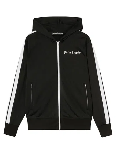 Pre-owned Palm Angels Men's  Hooded Track Jacket In Black/white