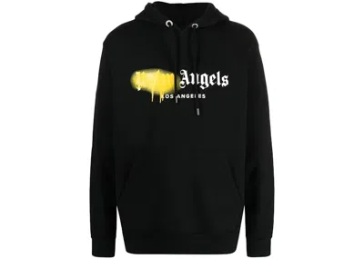 Pre-owned Palm Angels Men's  La Sprayed Logo Hoodie In Black
