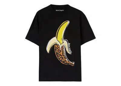 Pre-owned Palm Angels Men's  Leopard Banana Classic T-shirt In Black/yellow