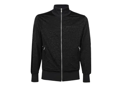 Pre-owned Palm Angels Men's  Leopard Track Jacket In Black