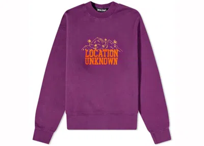 Pre-owned Palm Angels Men's  Location Unkown Crew Sweatshirt In Purple