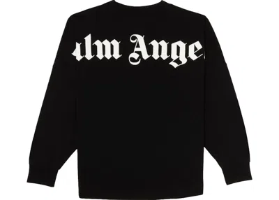 Pre-owned Palm Angels Men's  Logo Long Sleeve Tee Shirt In Black