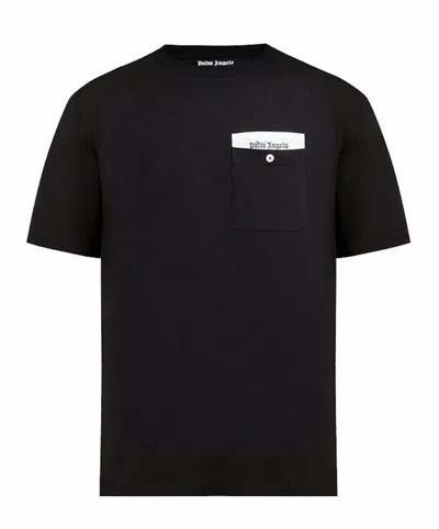 Pre-owned Palm Angels Men's  Logo Patch T-shirt In Black