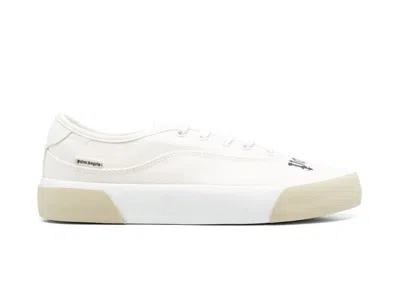 Pre-owned Palm Angels Men's  Logo Skaters Sneakersin Cream/white