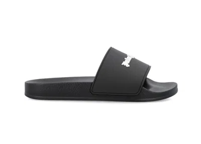Pre-owned Palm Angels Men's  Logo Slidessneakers In Black/white