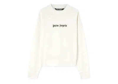 Pre-owned Palm Angels Men's  Logo Sweatshirt In Off White/black