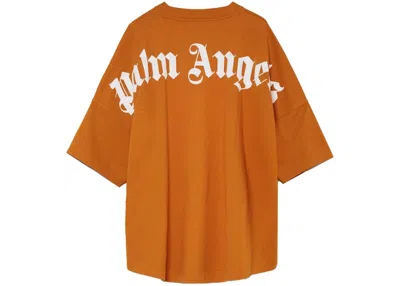 Pre-owned Palm Angels Men's  Logo T-shirt In Honey In Brown