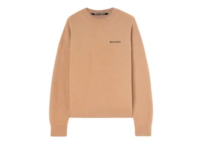 Pre-owned Palm Angels Men's  Logoembroidered Woolblend Jumper In Camel Brown