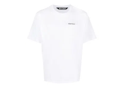 Pre-owned Palm Angels Men's  Logotape Cotton T-shirt In White