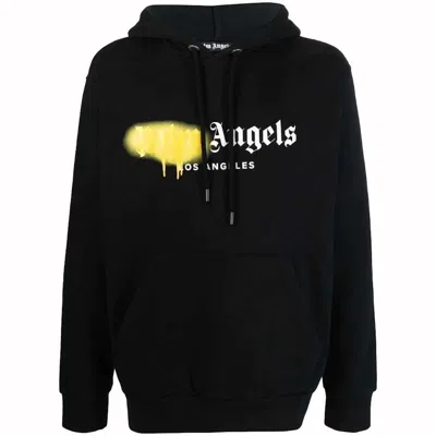 Pre-owned Palm Angels Men's  Los Angeles Sprayed Hoodie In Black