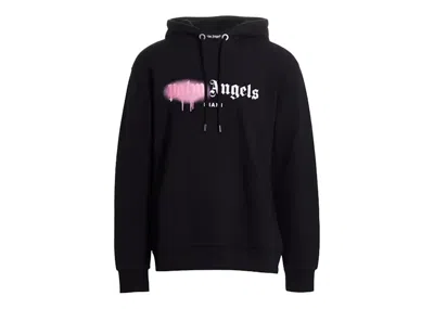 Pre-owned Palm Angels Men's  Miami (saks Superbowl Edition) Sprayed Hoodie In Black/pink In Multi