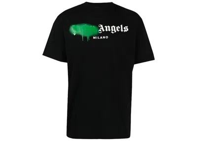 Pre-owned Palm Angels Men's  Milano Sprayed Logo T-shirt In Black