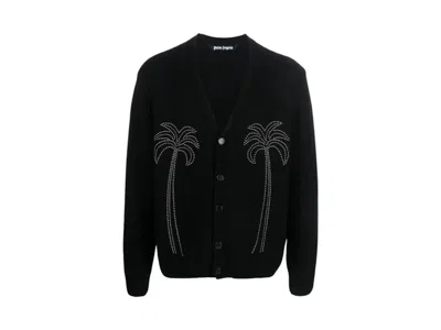 Pre-owned Palm Angels Men's  Milano Stud Cardigan In Black