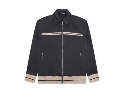 Pre-owned Palm Angels Men's  Mini Tape Track Jacket In Dark Grey In Gray