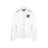 Palm Angels Monogram Off White Leather Jacket In White