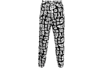Pre-owned Palm Angels Men's  Monogram Sweatpants In Black/white