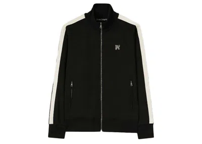 Pre-owned Palm Angels Men's  Monogram Track Jacket In Black/off White In Multi
