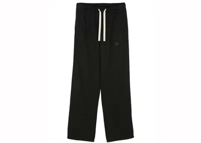 Pre-owned Palm Angels Men's  Monogramembroidered Straight Trousers In Black