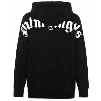 Pre-owned Palm Angels Men's  Over The Head Logo Hooded Sweatshirt In Black