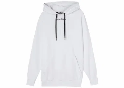 Pre-owned Palm Angels Men's  Over The Head Logo Hooded Sweatshirt In White/black