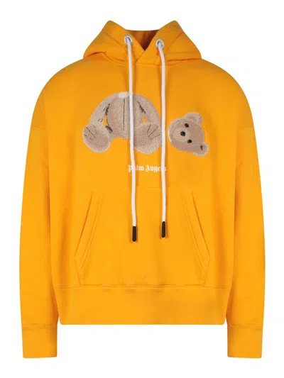 Pre-owned Palm Angels Men's  Pa Bear Hoodie In Yellow