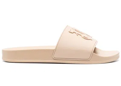 Pre-owned Palm Angels Men's  Pa Logo Slide Sneakers In Beige