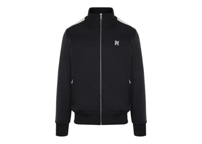 Pre-owned Palm Angels Men's  Pa Monogram Nylon Fullzip Sweatshirt In Black