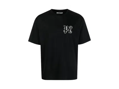 Pre-owned Palm Angels Men's  Pa Monogram Regular T-shirt In Beige