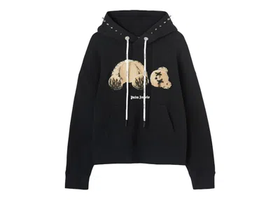 Pre-owned Palm Angels Men's  Pa Punk Bear Hoodie In Black/brown In Multi