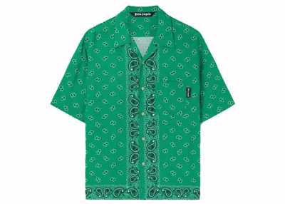 Pre-owned Palm Angels Men's  Paisley Bowling Shirt In Green