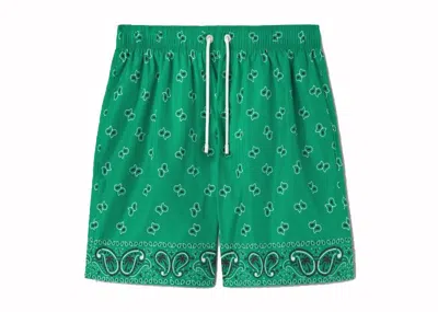 Pre-owned Palm Angels Men's  Paisley Swim Shorts In Green