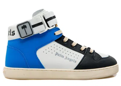 Pre-owned Palm Angels Men's  Palm 1 High Top Sneakers In White/black/blue