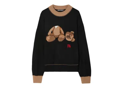 Pre-owned Palm Angels Men's  Palm Bear Wool Knit Sweater In Black/brown