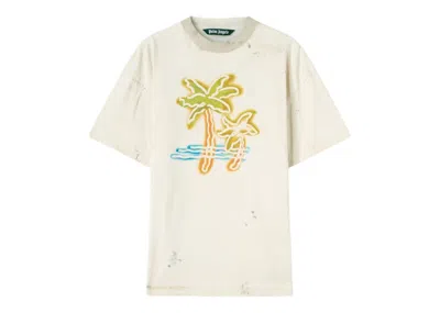 Pre-owned Palm Angels Men's  Palm Neon T-shirt In Off White