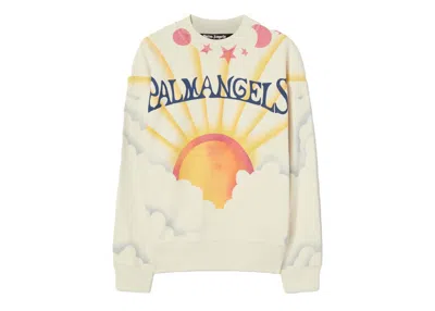 Pre-owned Palm Angels Men's  Palm Sunrise Crewneck Sweatshirt /colorin Off/white