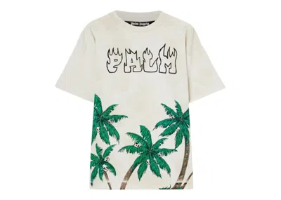 Pre-owned Palm Angels Men's  Palms&skull Vintage T-shirt In White/green