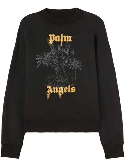 Pre-owned Palm Angels Men's  Palms Pencil Crew Sweatshirt In Black