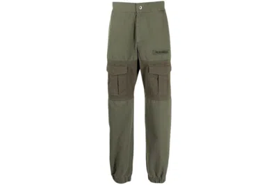 Pre-owned Palm Angels Men's  Panelled Pocket Cargo Pants In Military Green