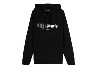 Pre-owned Palm Angels Men's  Paris Sprayed Hoodie In Black
