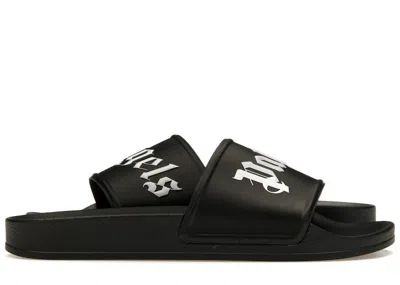 Pre-owned Palm Angels Men's  Pool Slides Sneakers In Black/white
