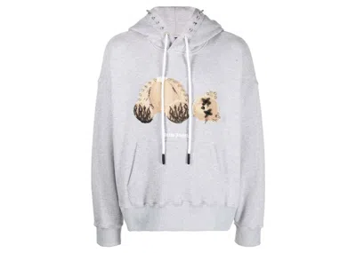 Pre-owned Palm Angels Men's  Punk Bear Hoodie In Grey