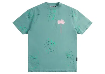 Pre-owned Palm Angels Men's  Pxp Painted T-shirt In Green