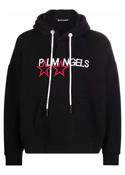 Pre-owned Palm Angels Men's  Racing Stars Logo Hoodie In Black/white/red