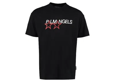 Pre-owned Palm Angels Men's  Racing Stars T-shirt In Black/white In Multi
