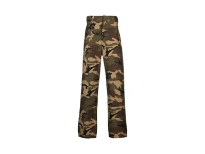 Pre-owned Palm Angels Men's  Sartorial Waistband Camo Workpants In Green