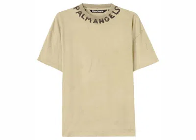 Pre-owned Palm Angels Men's  Seasonal Logo T-shirt In Sand Brown/black
